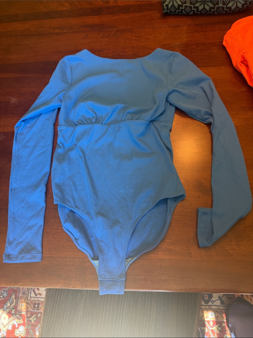 girlfriend collective Long-Sleeve Blue Girls' One-Piece Bodysuit